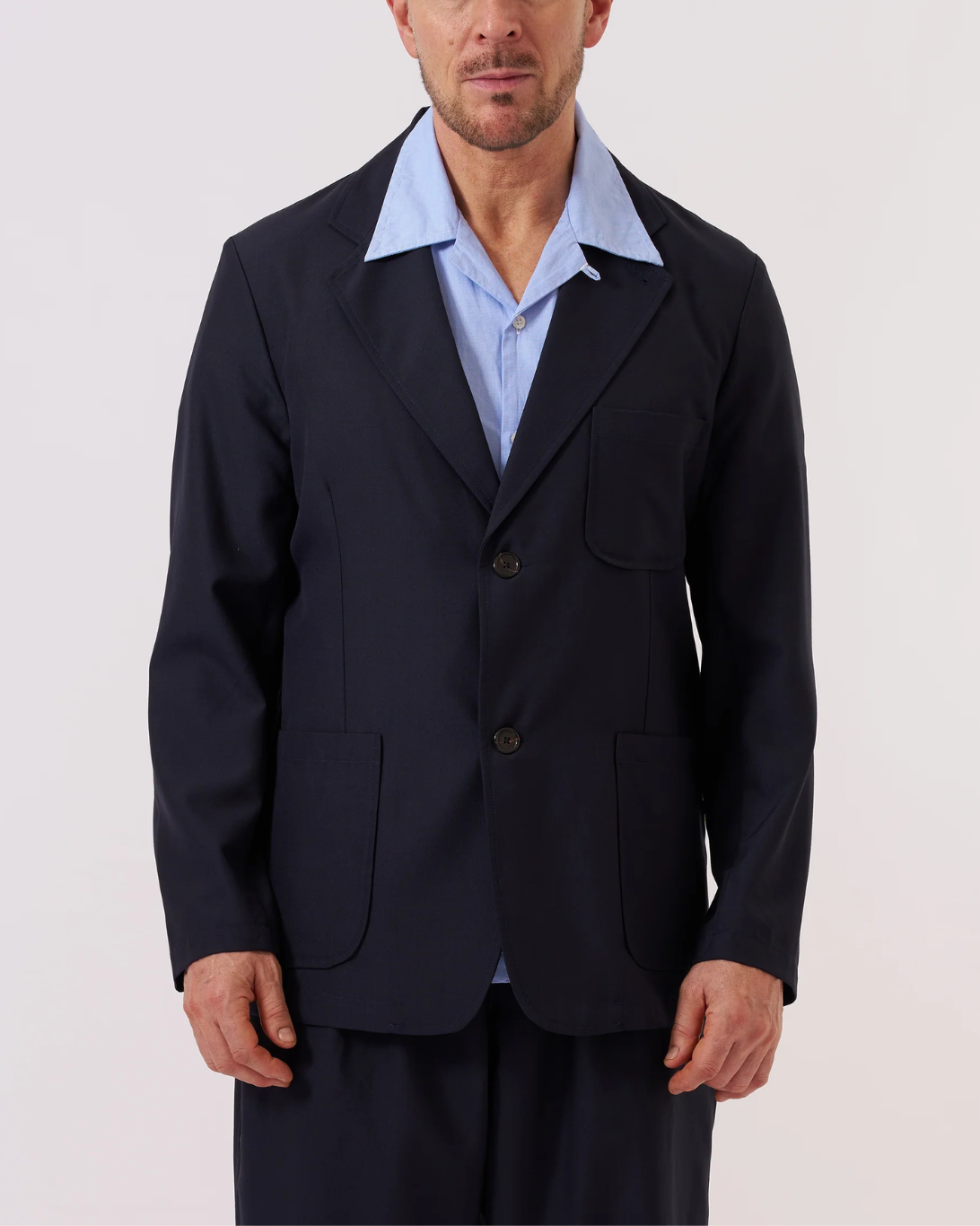 Tropical Suiting Two Button Jacket | Navy