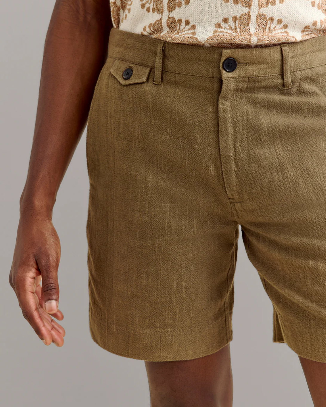 Slub Cotton Moore Short | Moss Green
