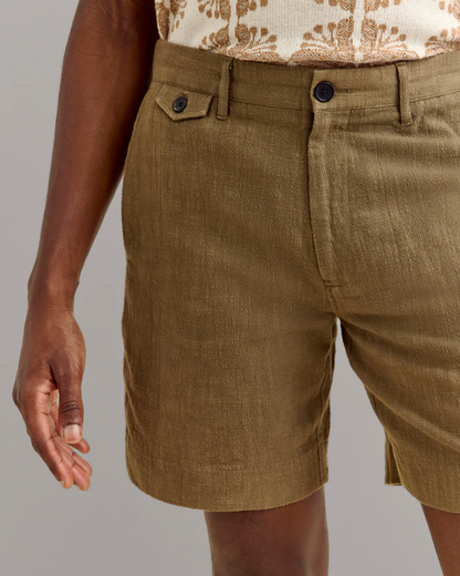 Slub Cotton Moore Short | Moss Green