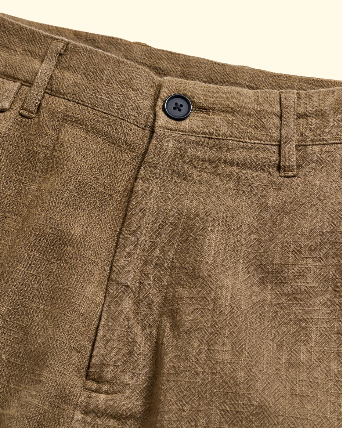 Slub Cotton Moore Short | Moss Green