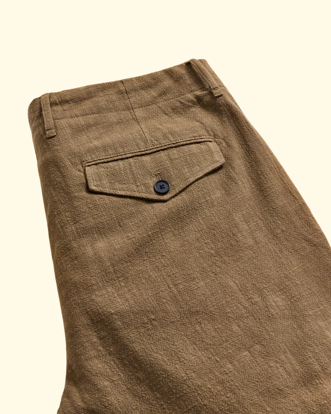 Slub Cotton Moore Short | Moss Green