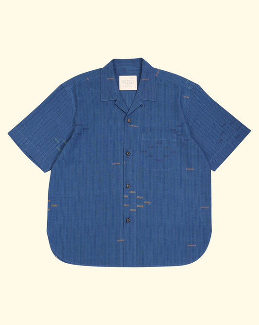 Ronen Relaxed Handloom Shirt | Blue
