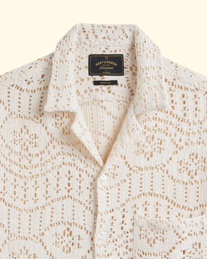 Eye Crochet Shirt | White
