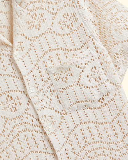Eye Crochet Shirt | White