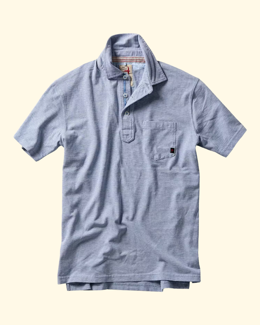 Fineline Jersey Polo | Blue & White
