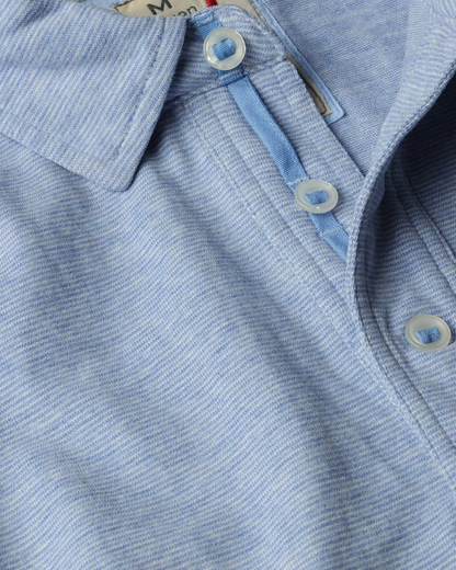 Fineline Jersey Polo | Blue & White