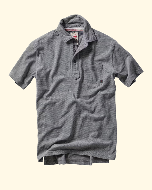 Fineline Jersey Polo | Grey & White