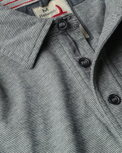 Fineline Jersey Polo | Grey & White