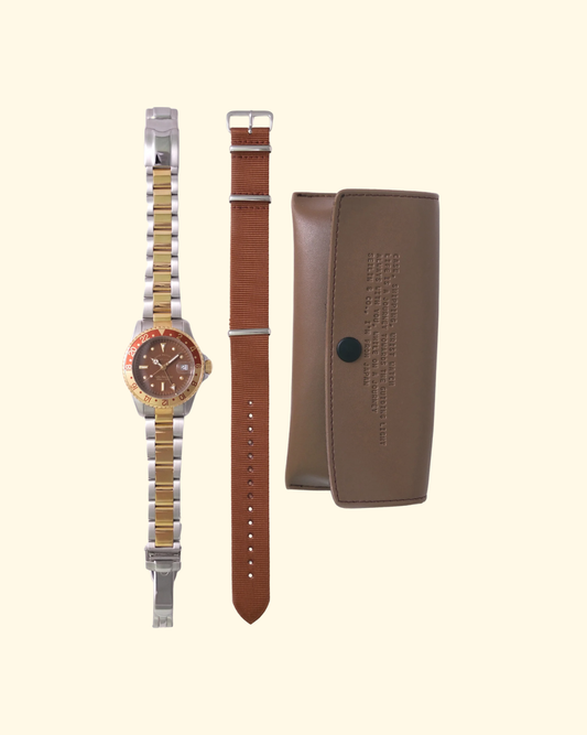 Brown GMT | Stainless Steel + Brown Nylon Bands