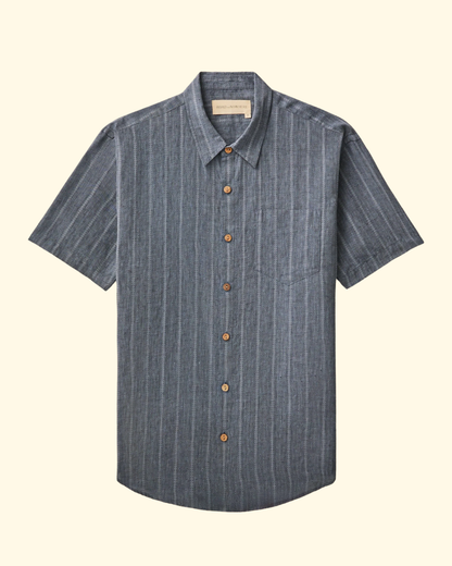 Hudson Linen Jaquard Shirt | Pacific Diamond