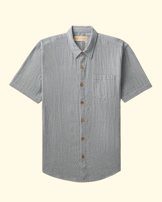 Hudson Seersucker Shirt | Denim Stripe