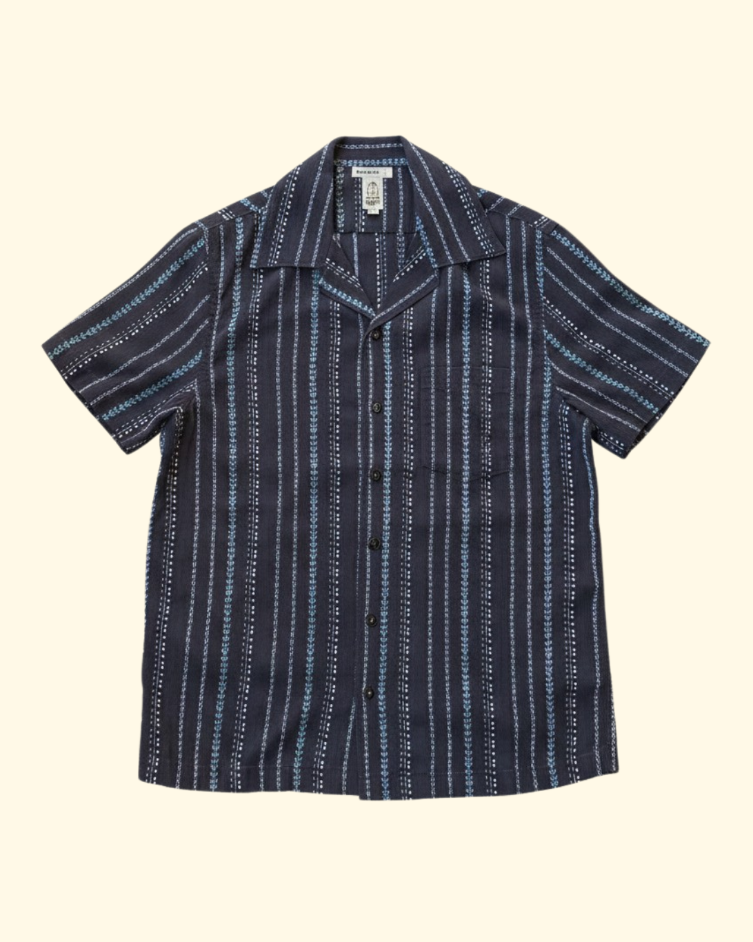 The Wrench Dobby Stripe S/S | Charcoal