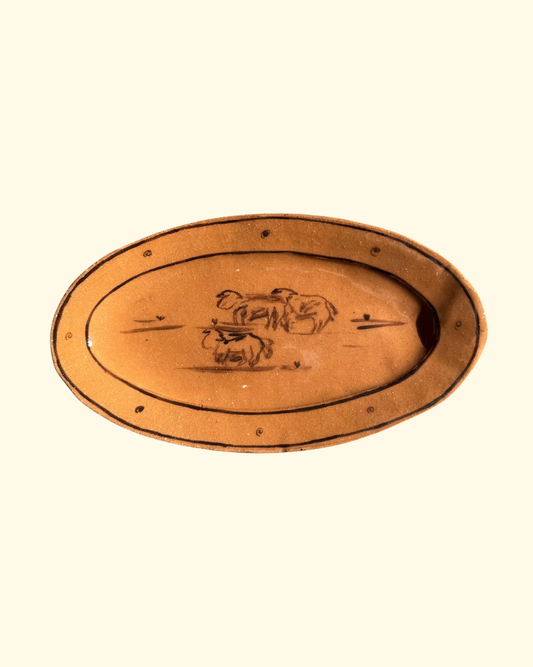 A Couple of Cows Plate | Santa Fe Oval