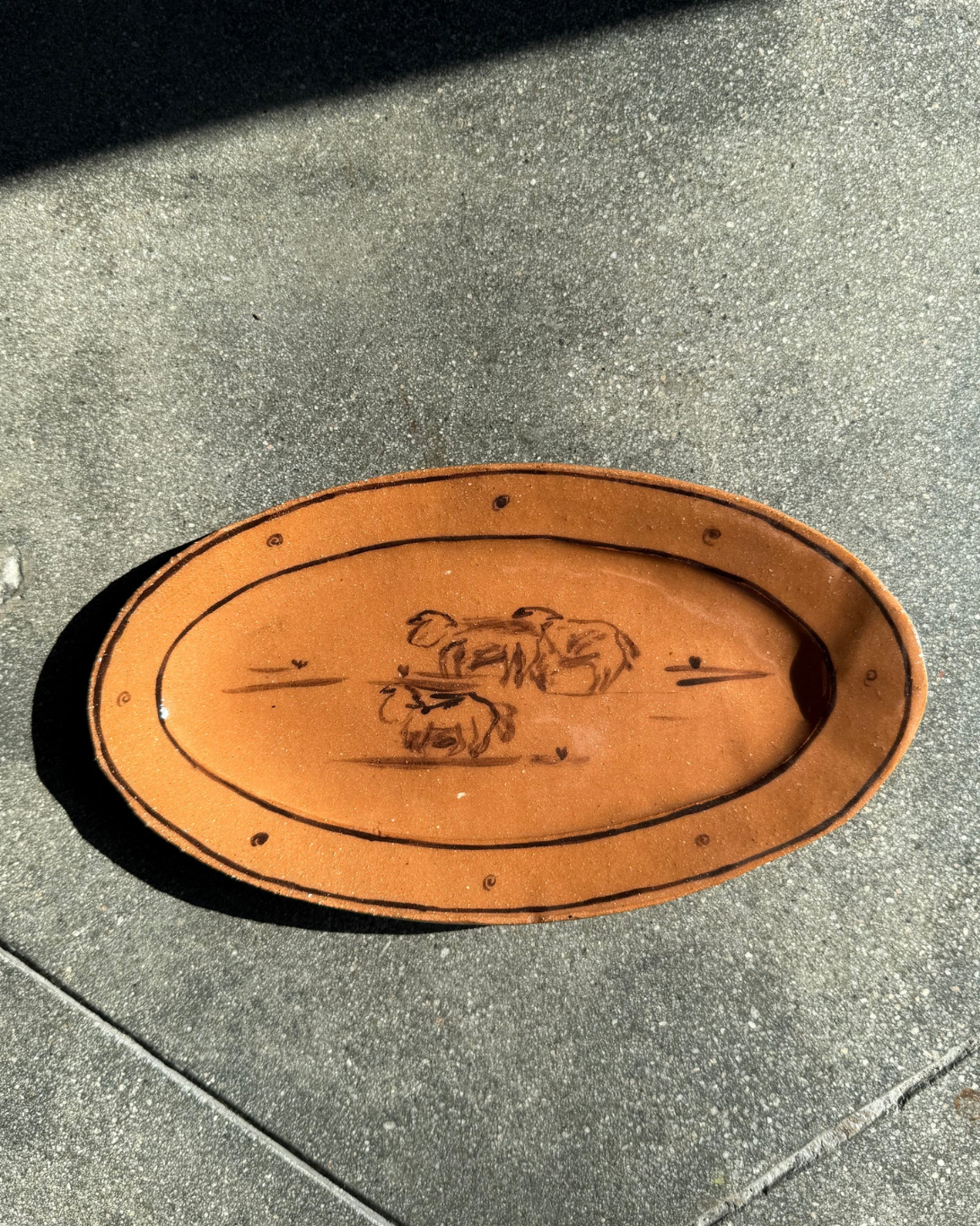 A Couple of Cows Plate | Santa Fe Oval