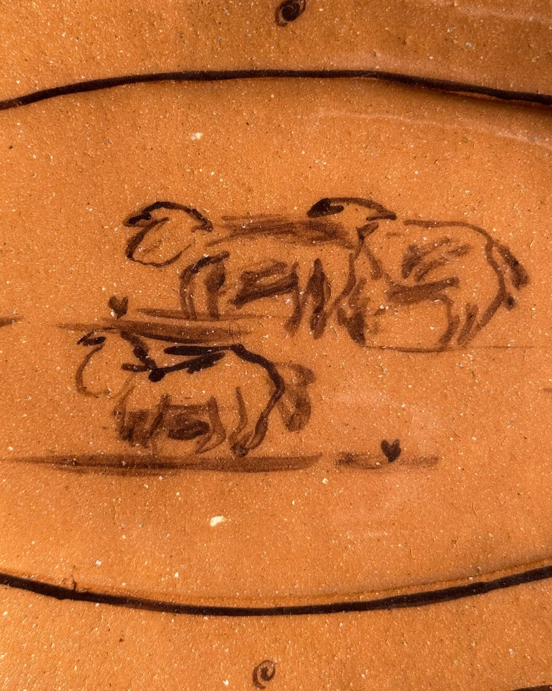 A Couple of Cows Plate | Santa Fe Oval