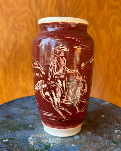 Red Wrangler Vase