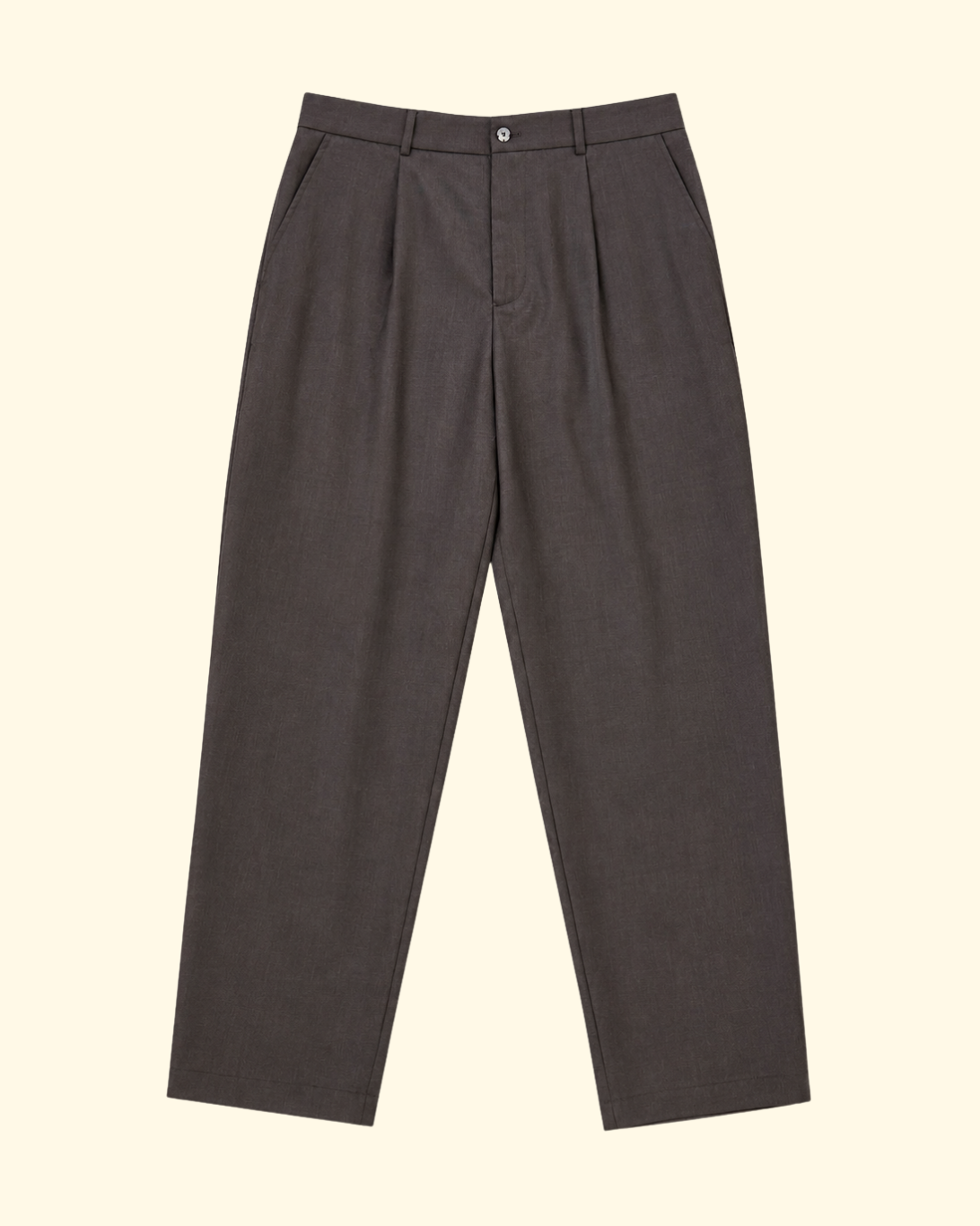 One Pleat Trousers | Bark Brown