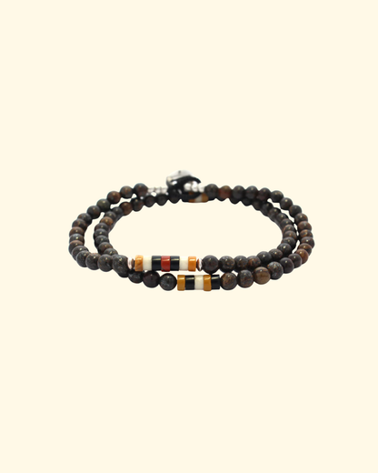 Stone Double Wrap Bracelet | Bronzite
