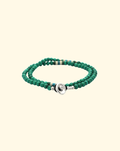 Stone Double Wrap Bracelet | Malachite