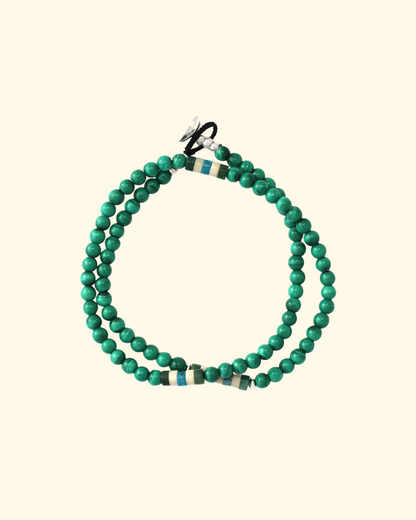 Stone Double Wrap Bracelet | Malachite