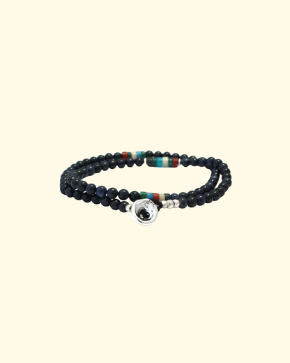 Stone Double Wrap Bracelet | Sapphire