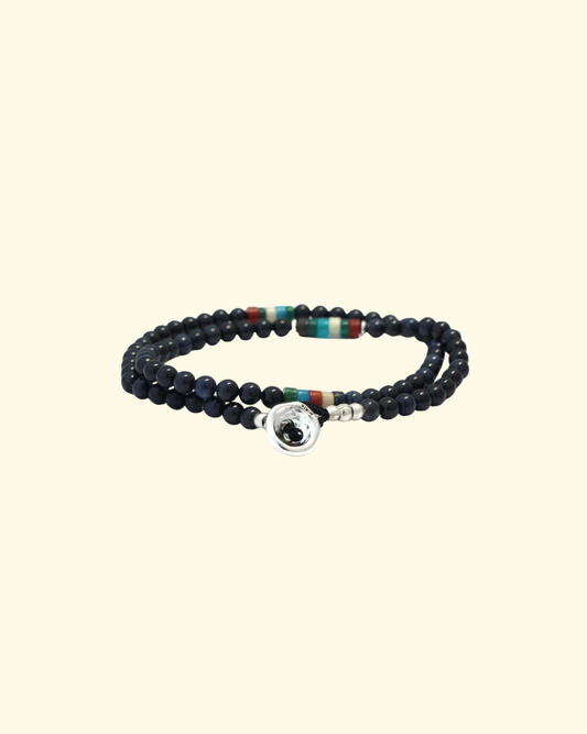 Stone Double Wrap Bracelet | Sapphire