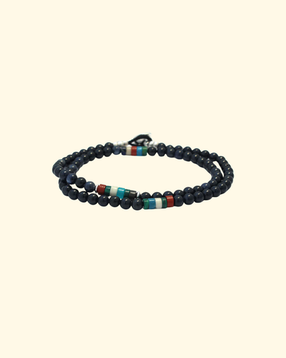 Stone Double Wrap Bracelet | Sapphire