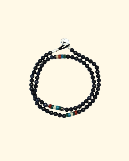 Stone Double Wrap Bracelet | Sapphire