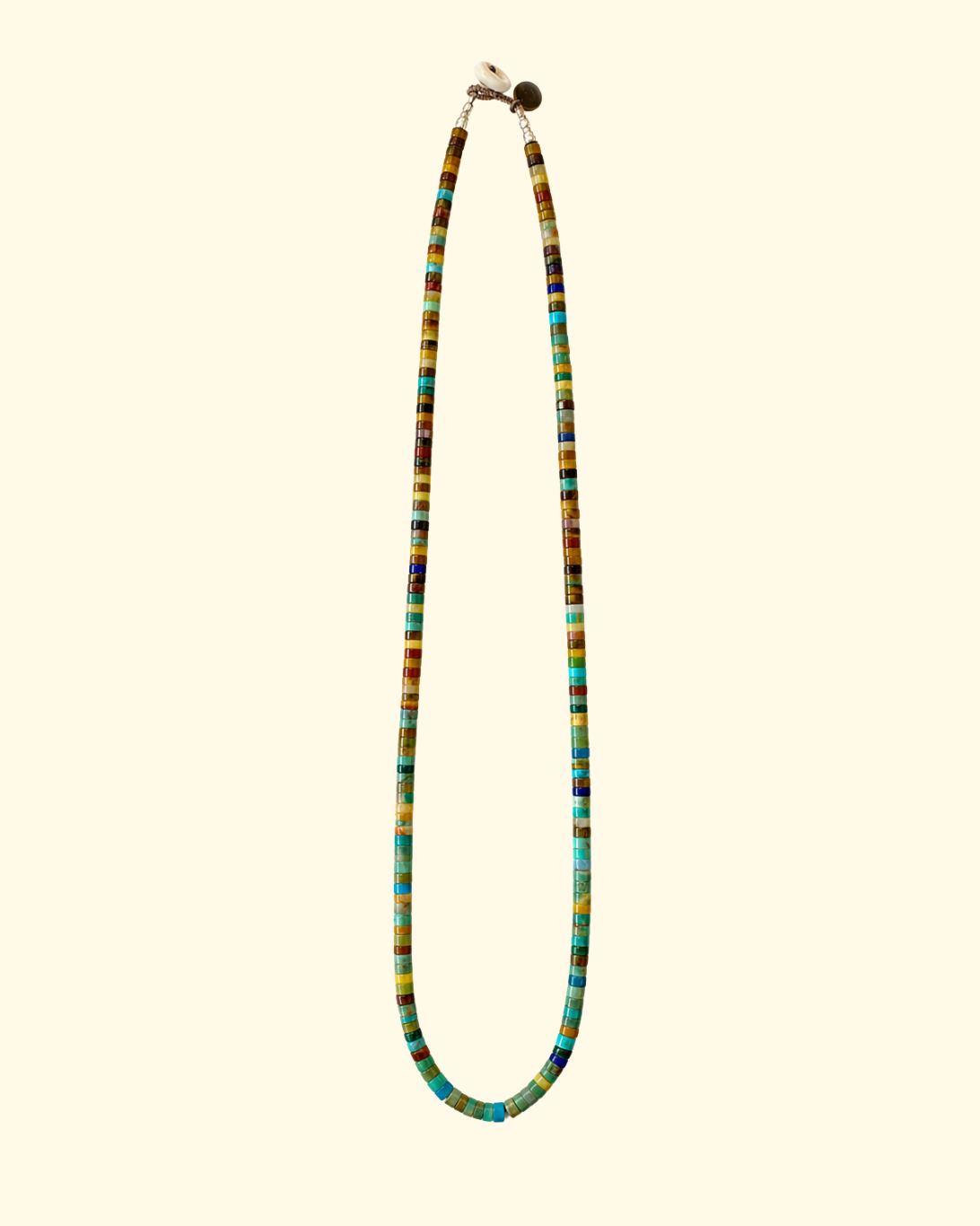 Heishi Beads Necklace | Ivory Jasper + Turqoise