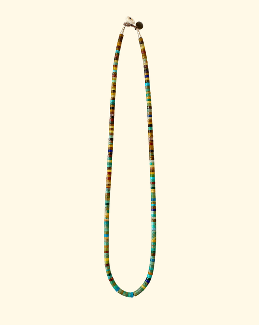 Heishi Beads Necklace | Ivory Jasper + Turqoise