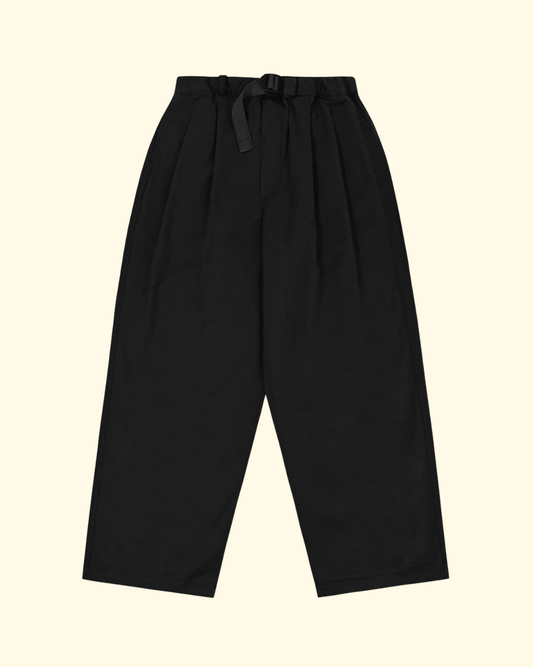 Two Tuck Wide Pants | Black