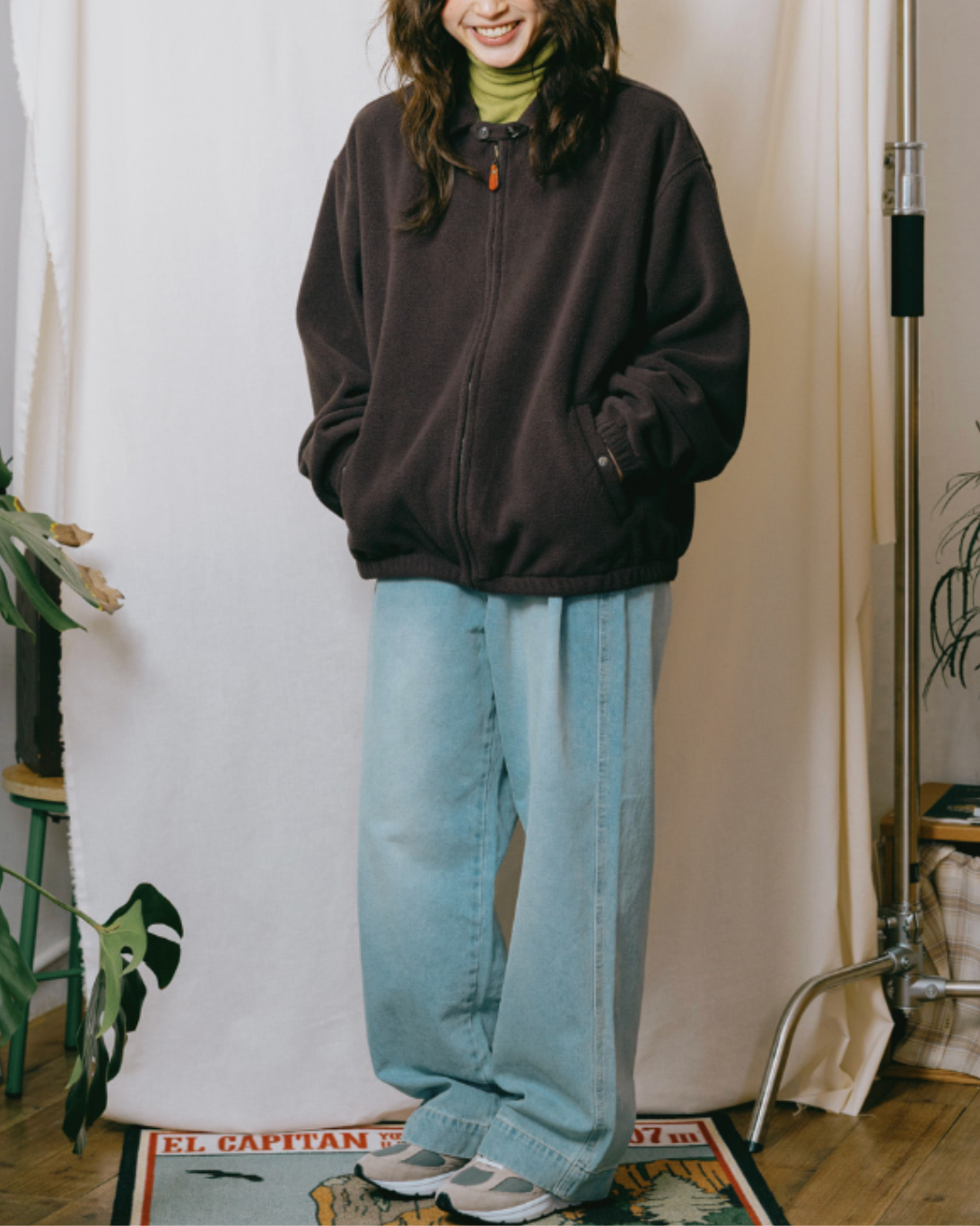 Fleece Bomber Jacket | Brown