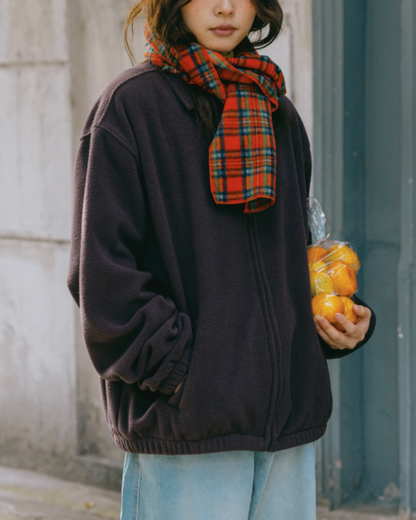 Fleece Bomber Jacket | Brown