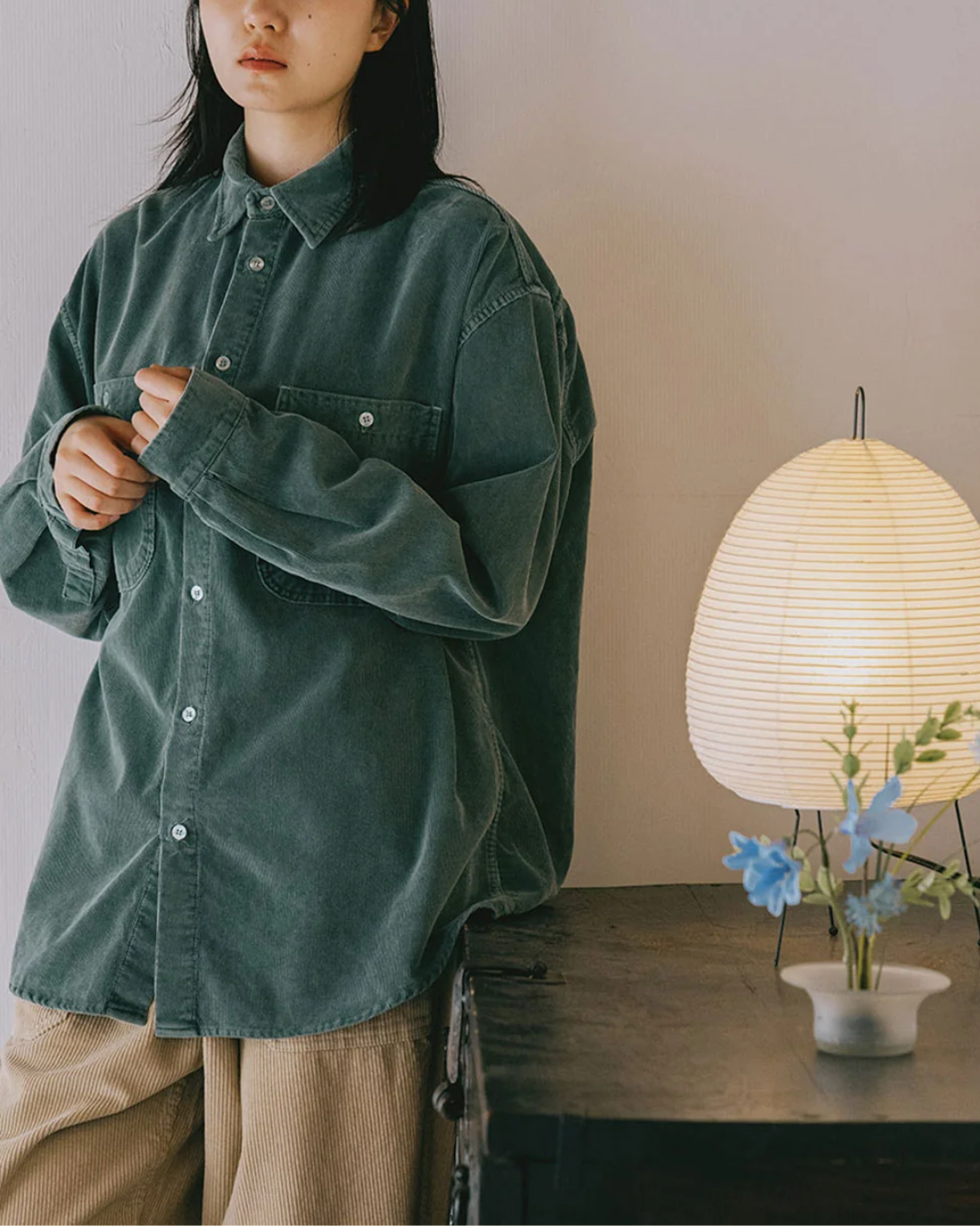 Pigment Corduroy Shirt | Deep Green