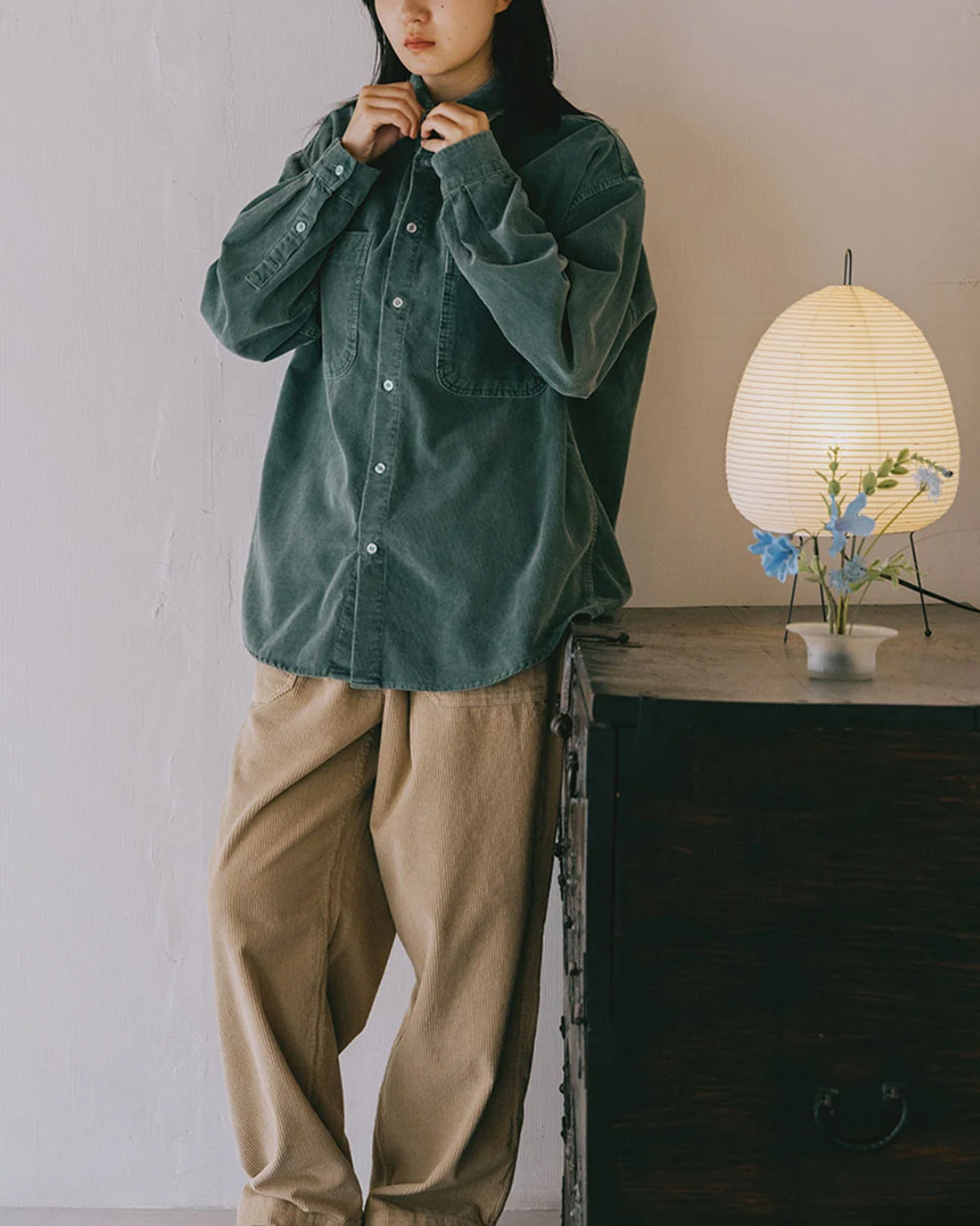 Pigment Corduroy Shirt | Deep Green