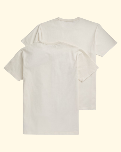 Garment-Dyed Pocket T-Shirt 2-Pack | Warm White