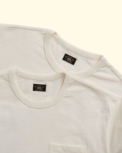 Garment-Dyed Pocket T-Shirt 2-Pack | Warm White