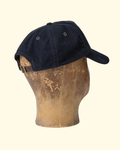 Leather Patch Trucker Cap | Navy Corduroy