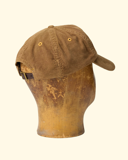 Leather-Patch Corduroy Trucker Cap | Tan