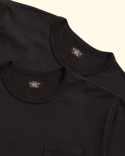 Garment-Dyed Pocket T-Shirt 2-Pack | Black