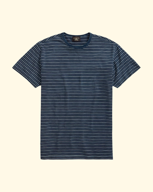 Striped Jacquard T-Shirt | Indigo Multi