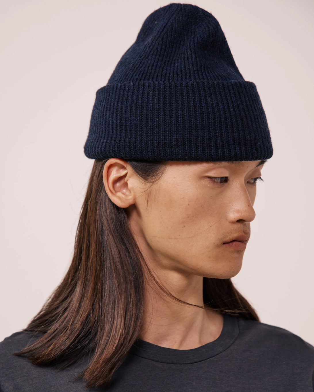 Seamless Wool Beanie | Navy