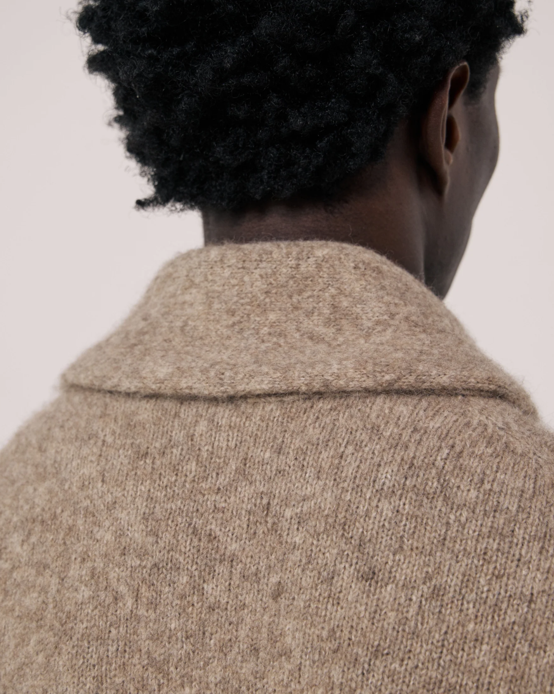 Yak & Alpaca Wool Shawl Sweater | Taupe
