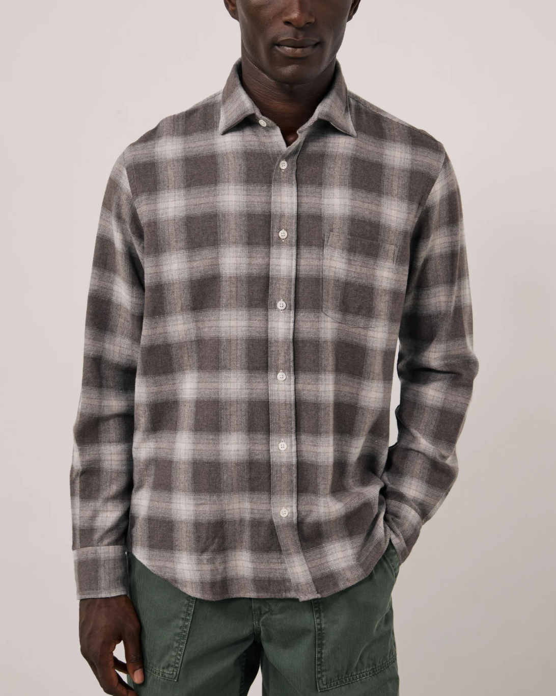 Paul Brushed Check Shirt | Brown