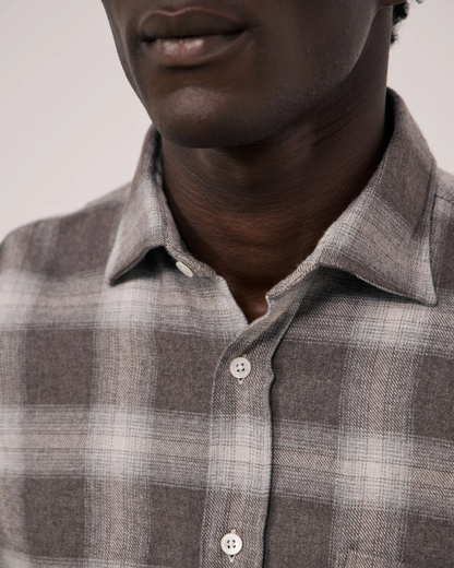 Paul Brushed Check Shirt | Brown