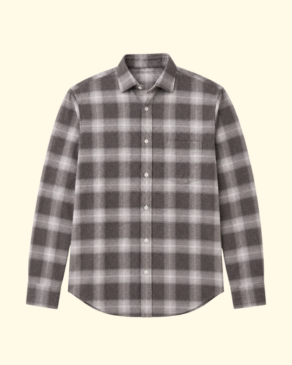 Paul Brushed Check Shirt | Brown