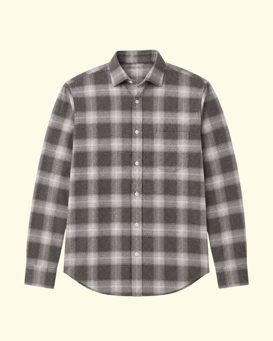 Paul Brushed Check Shirt | Brown