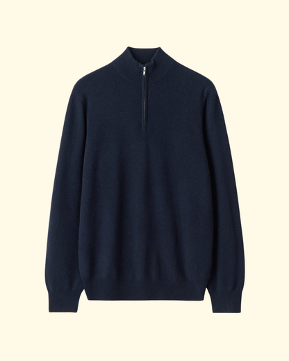 Cashmere Half Zip | Navy