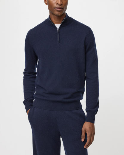 Cashmere Half Zip | Navy