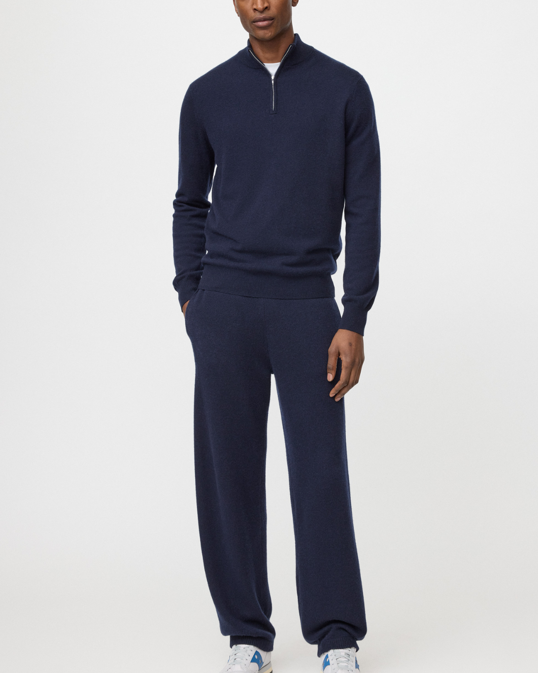 Cashmere Half Zip | Navy